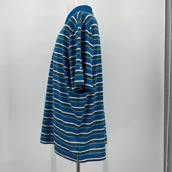 Nike Golf Dri-Fit Blue Striped Polo Shirt Men's XL Extra Large - Picture 5 of 9